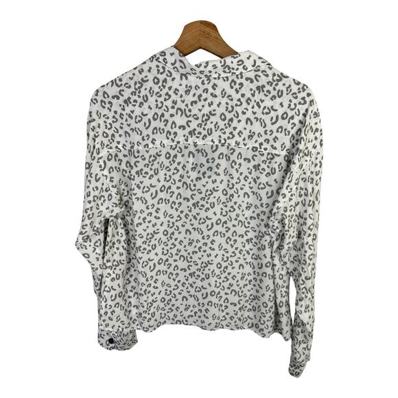 Abercrombie & Fitch Womens size Medium Leopard Cheetah Print Cropped Blouse NEW - Picture 4 of 12